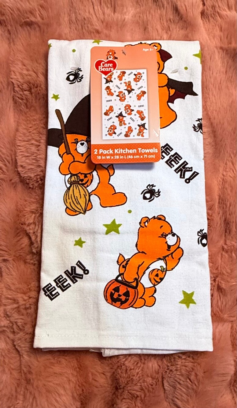 Care Bears 2 Pack Kitchen Towels 18 x 28 Halloween Cotton